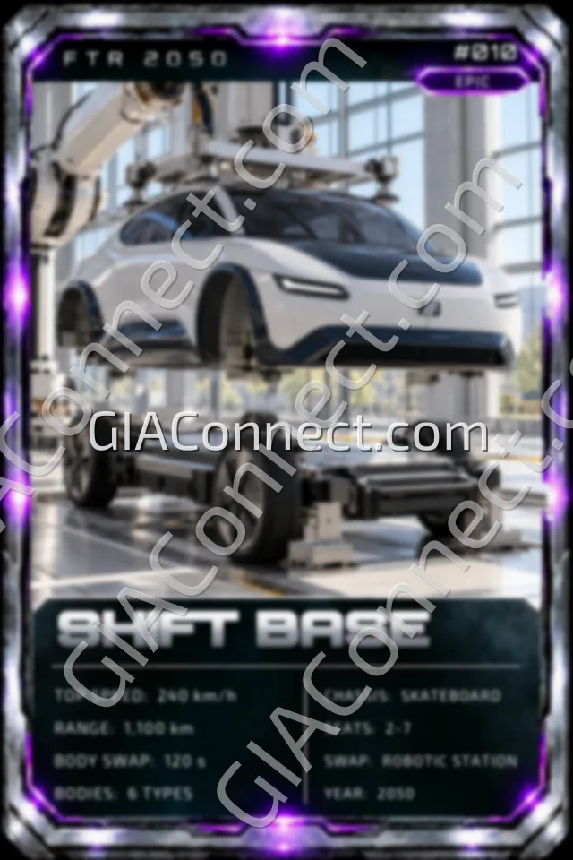 SHIFT BASE – vehicul futurist FTR 2050, cartonaș digital de colecție