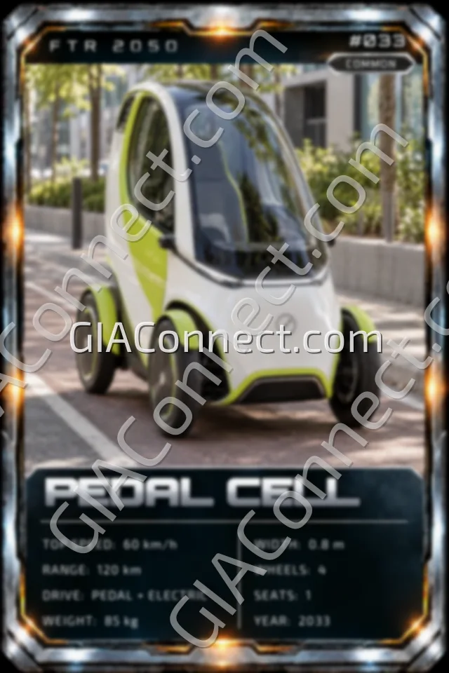 PEDAL CELL – vehicul futurist FTR 2050, cartonaș digital de colecție