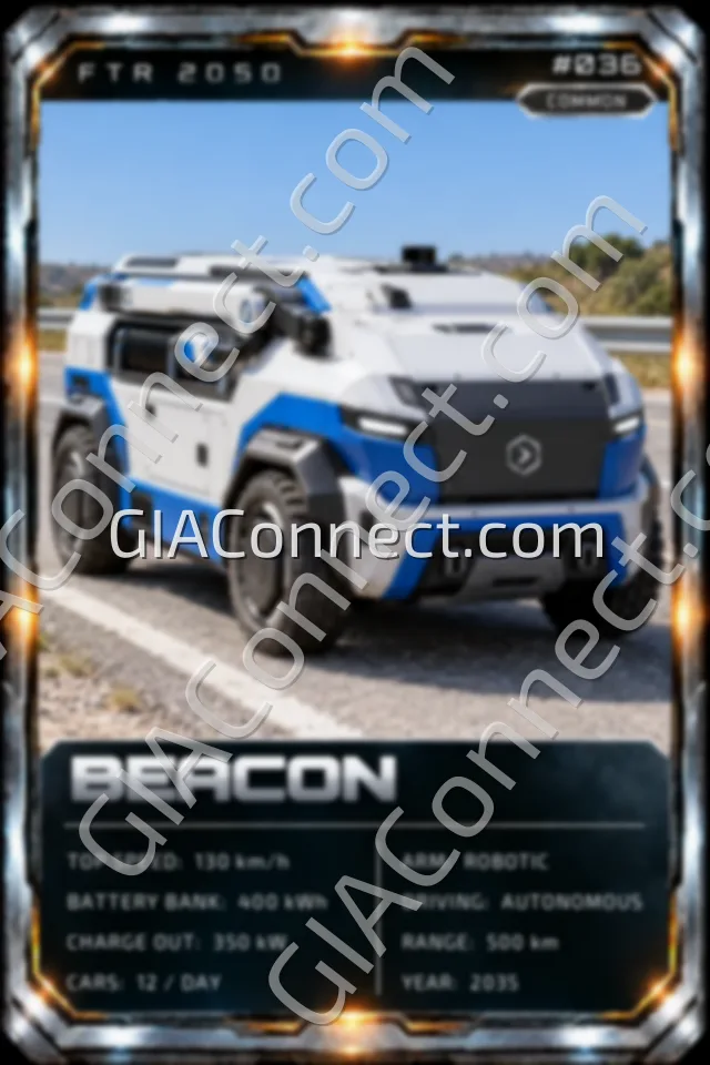 BEACON – vehicul futurist FTR 2050, cartonaș digital de colecție