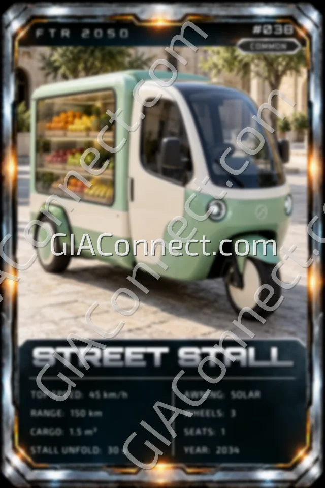 STREET STALL – vehicul futurist FTR 2050, cartonaș digital de colecție
