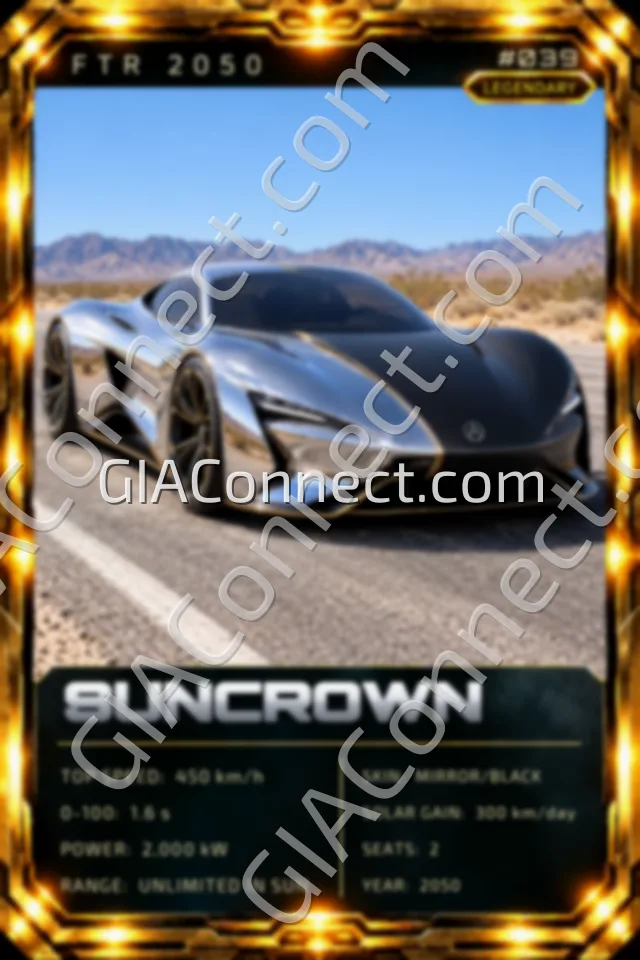 SUNCROWN – vehicul futurist FTR 2050, cartonaș digital de colecție