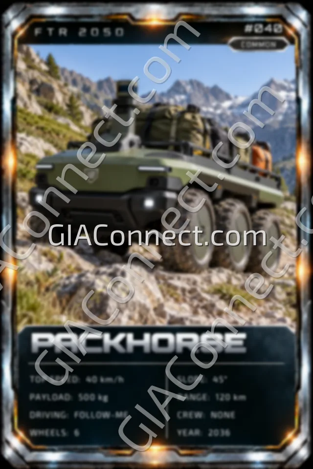 PACKHORSE – vehicul futurist FTR 2050, cartonaș digital de colecție
