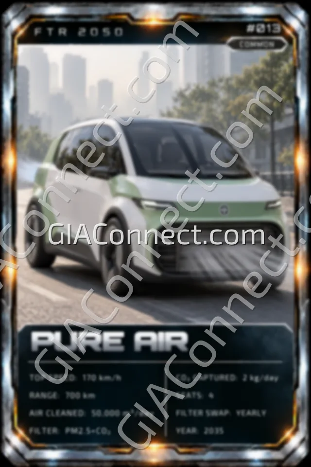 PURE AIR – vehicul futurist FTR 2050, cartonaș digital de colecție