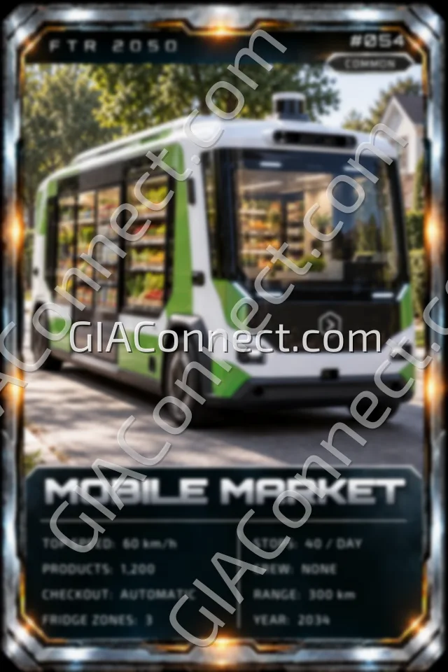 MOBILE MARKET – vehicul futurist FTR 2050, cartonaș digital de colecție