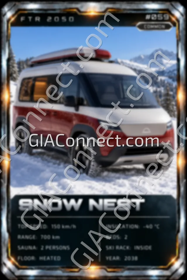 SNOW NEST – vehicul futurist FTR 2050, cartonaș digital de colecție