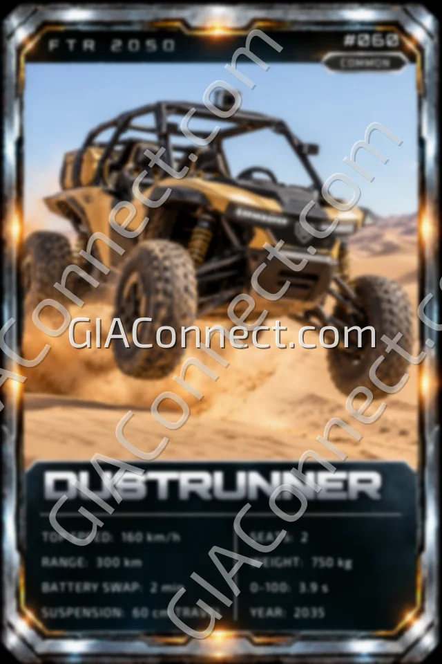 DUSTRUNNER – vehicul futurist FTR 2050, cartonaș digital de colecție