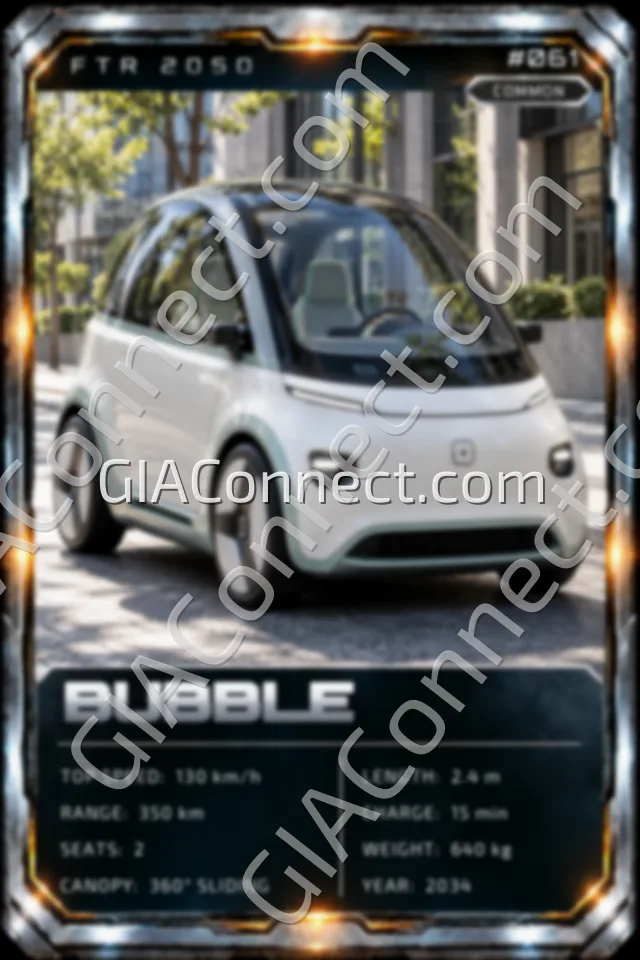 BUBBLE – vehicul futurist FTR 2050, cartonaș digital de colecție