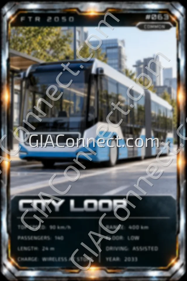CITY LOOP – vehicul futurist FTR 2050, cartonaș digital de colecție