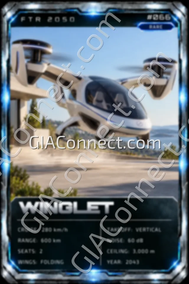 WINGLET – vehicul futurist FTR 2050, cartonaș digital de colecție