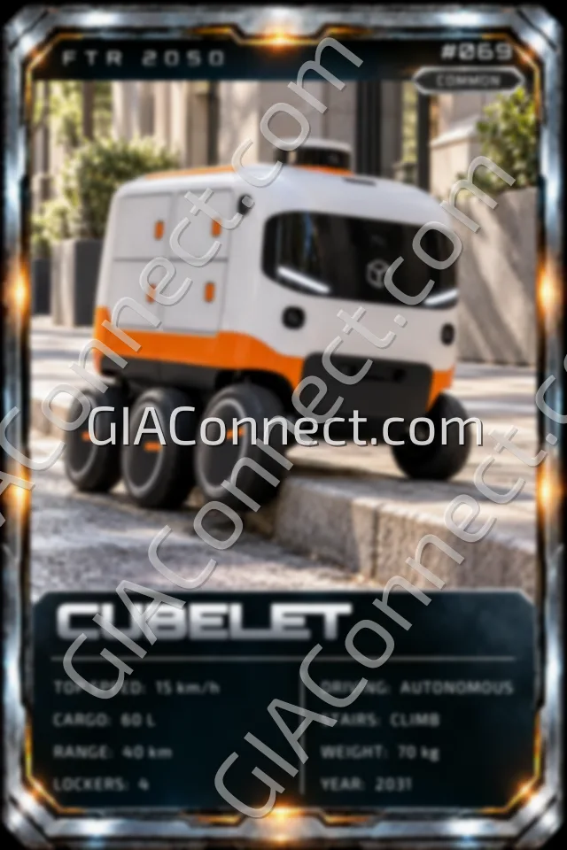 CUBELET – vehicul futurist FTR 2050, cartonaș digital de colecție