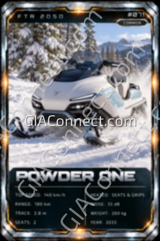 POWDER ONE – vehicul futurist FTR 2050, cartonaș digital de colecție