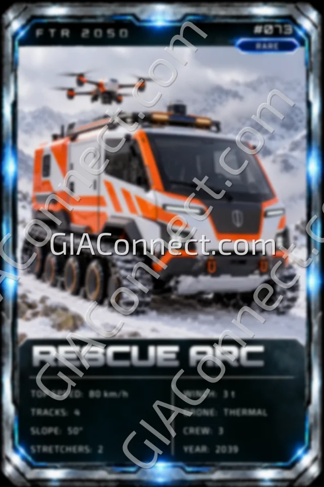 RESCUE ARC – vehicul futurist FTR 2050, cartonaș digital de colecție