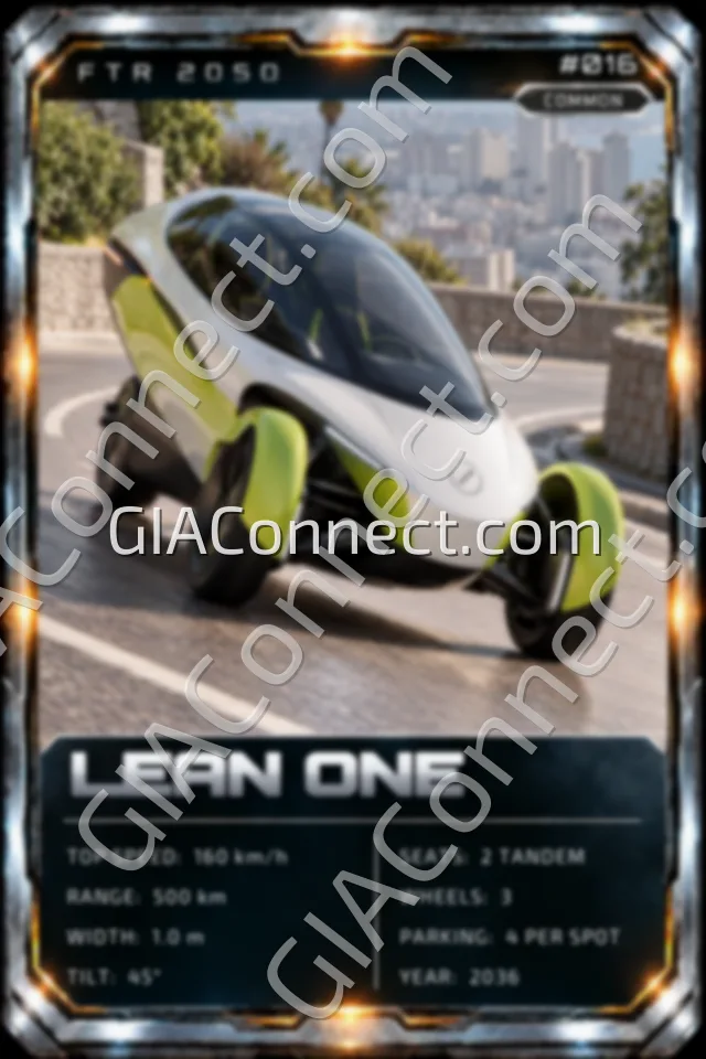 LEAN ONE – vehicul futurist FTR 2050, cartonaș digital de colecție