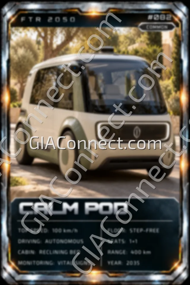 CALM POD – vehicul futurist FTR 2050, cartonaș digital de colecție