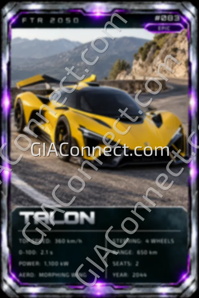 TALON – vehicul futurist FTR 2050, cartonaș digital de colecție