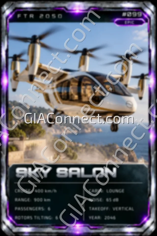 SKY SALON – vehicul futurist FTR 2050, cartonaș digital de colecție