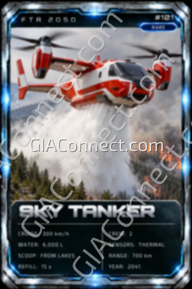SKY TANKER – vehicul futurist FTR 2050, cartonaș digital de colecție