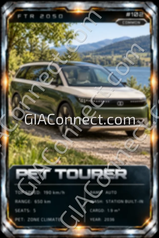 PET TOURER – vehicul futurist FTR 2050, cartonaș digital de colecție