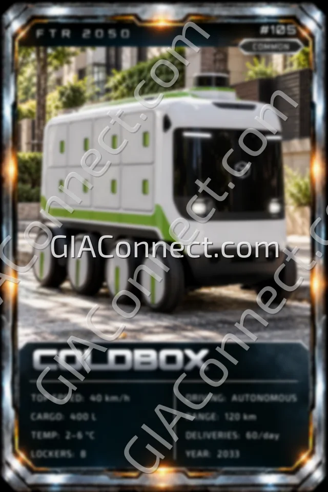 COLDBOX – vehicul futurist FTR 2050, cartonaș digital de colecție