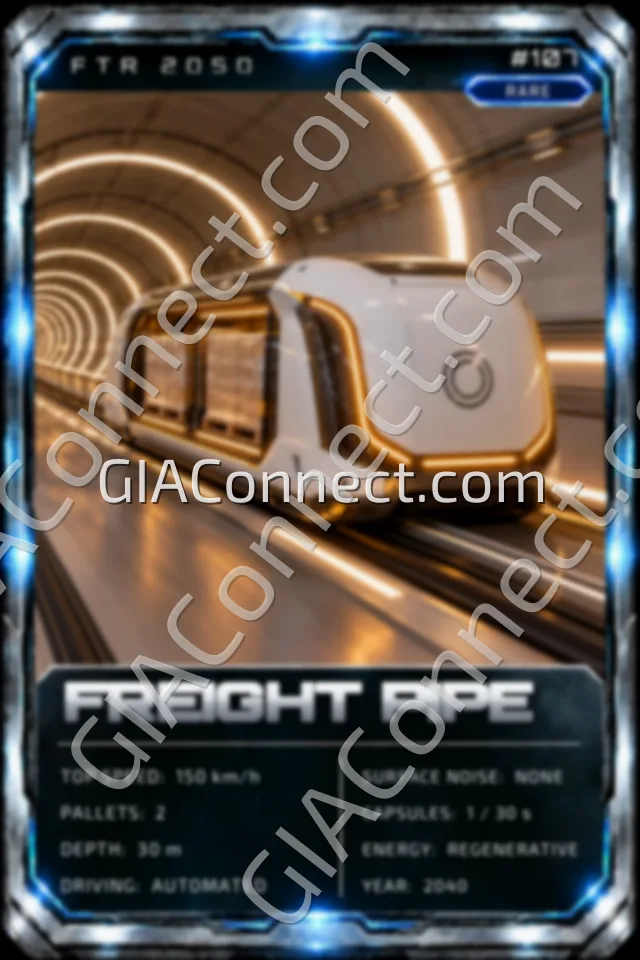 FREIGHT PIPE – vehicul futurist FTR 2050, cartonaș digital de colecție