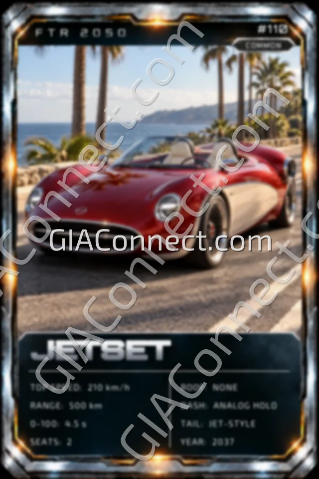 JETSET – vehicul futurist FTR 2050, cartonaș digital de colecție