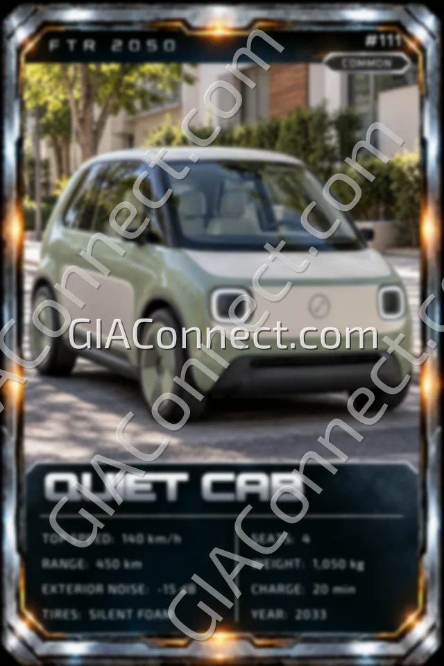 QUIET CAB – vehicul futurist FTR 2050, cartonaș digital de colecție
