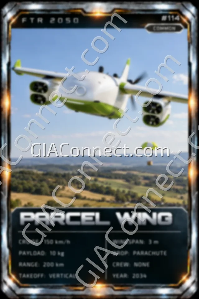 PARCEL WING – vehicul futurist FTR 2050, cartonaș digital de colecție