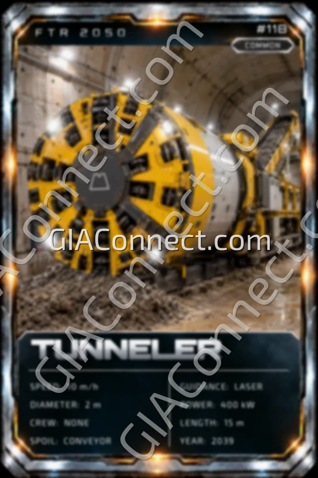 TUNNELER – vehicul futurist FTR 2050, cartonaș digital de colecție