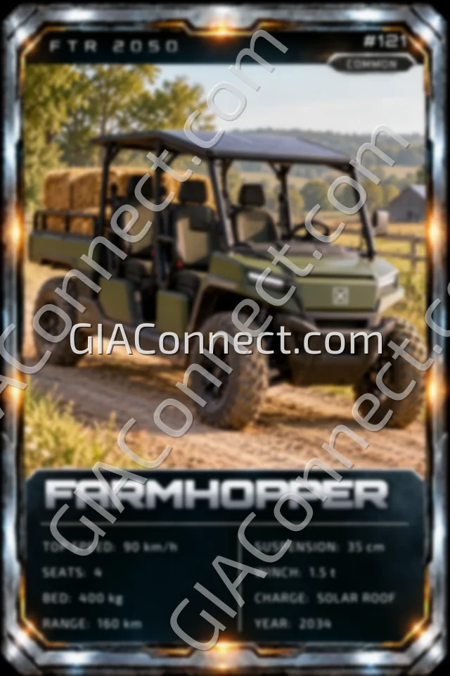 FARMHOPPER – vehicul futurist FTR 2050, cartonaș digital de colecție
