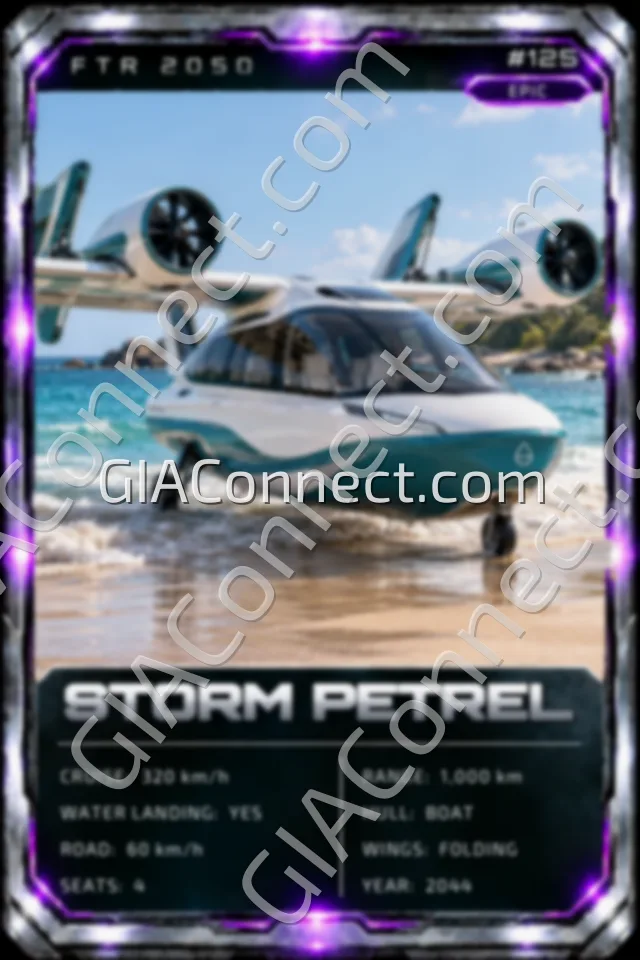 STORM PETREL – vehicul futurist FTR 2050, cartonaș digital de colecție