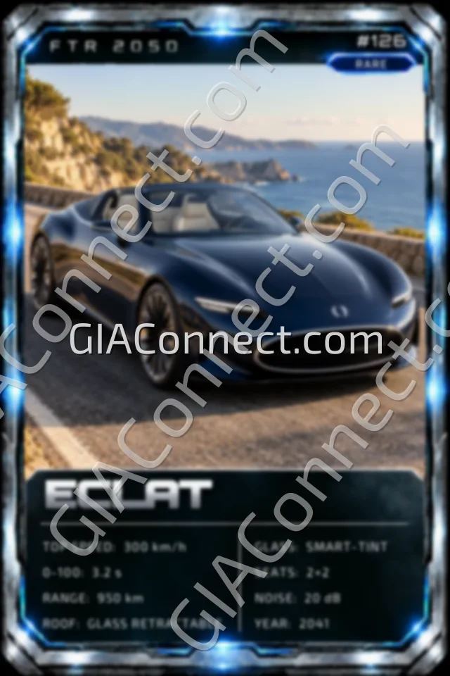 ECLAT – vehicul futurist FTR 2050, cartonaș digital de colecție