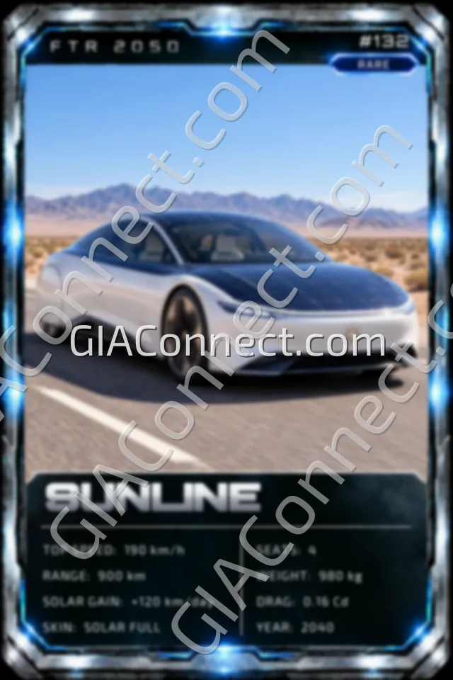 SUNLINE – vehicul futurist FTR 2050, cartonaș digital de colecție