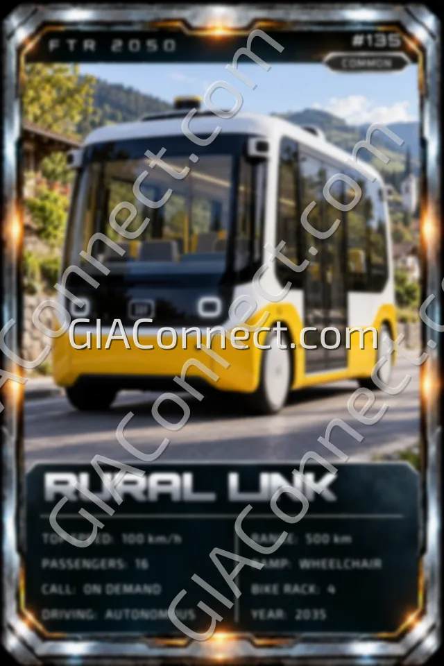 RURAL LINK – vehicul futurist FTR 2050, cartonaș digital de colecție