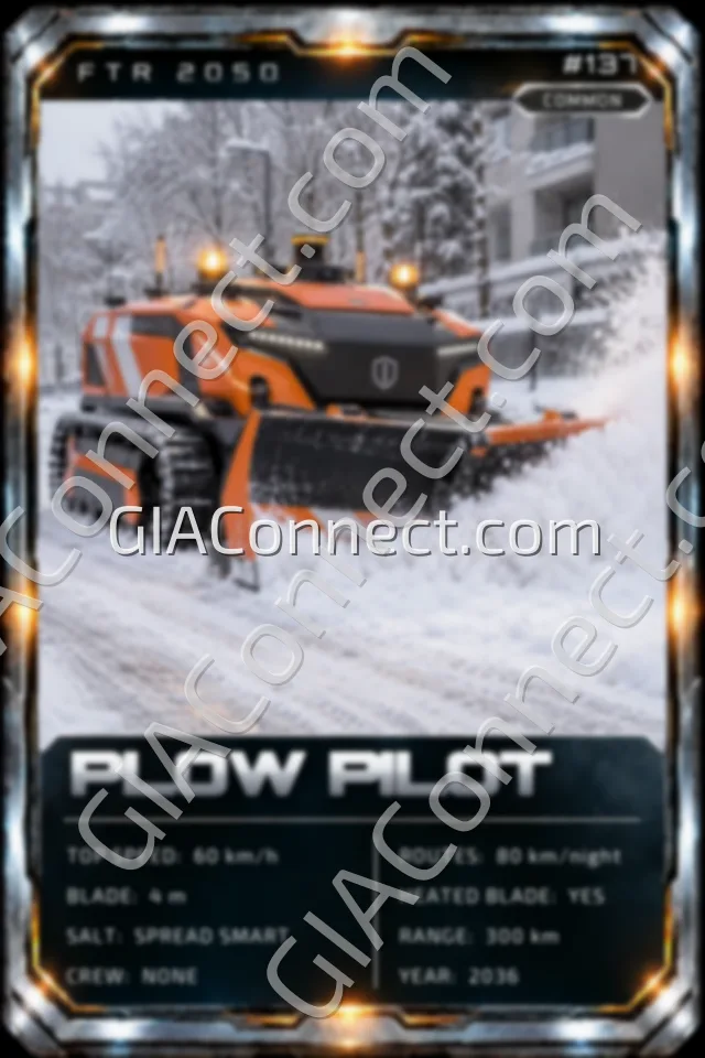 PLOW PILOT – vehicul futurist FTR 2050, cartonaș digital de colecție