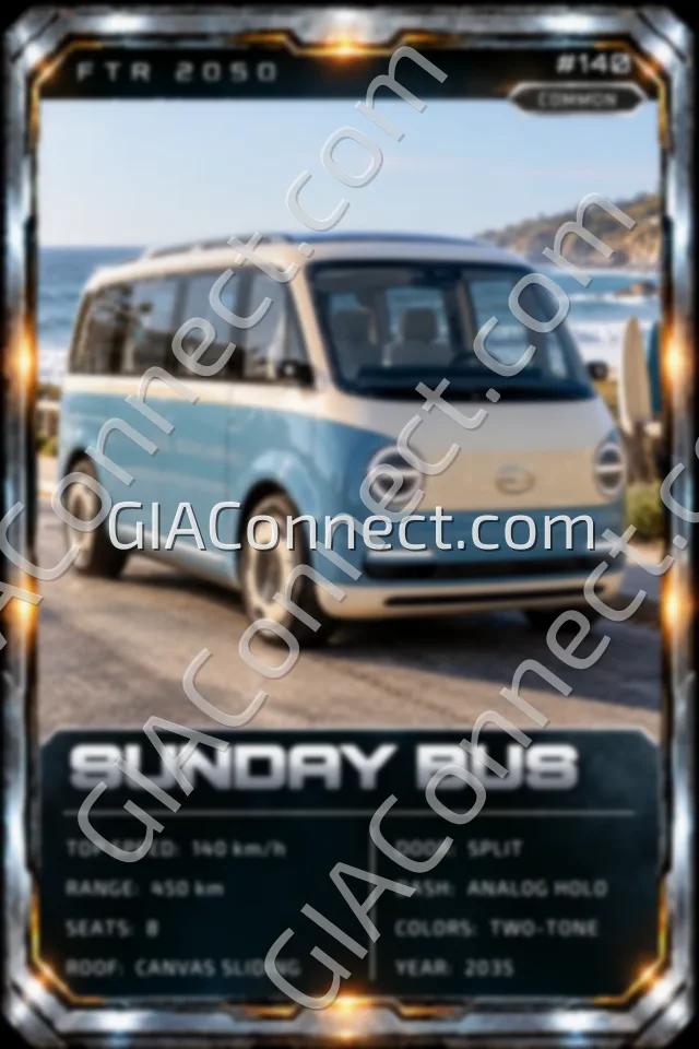 SUNDAY BUS – vehicul futurist FTR 2050, cartonaș digital de colecție