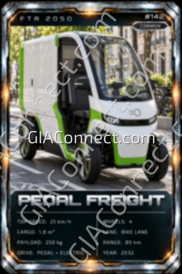 PEDAL FREIGHT – vehicul futurist FTR 2050, cartonaș digital de colecție