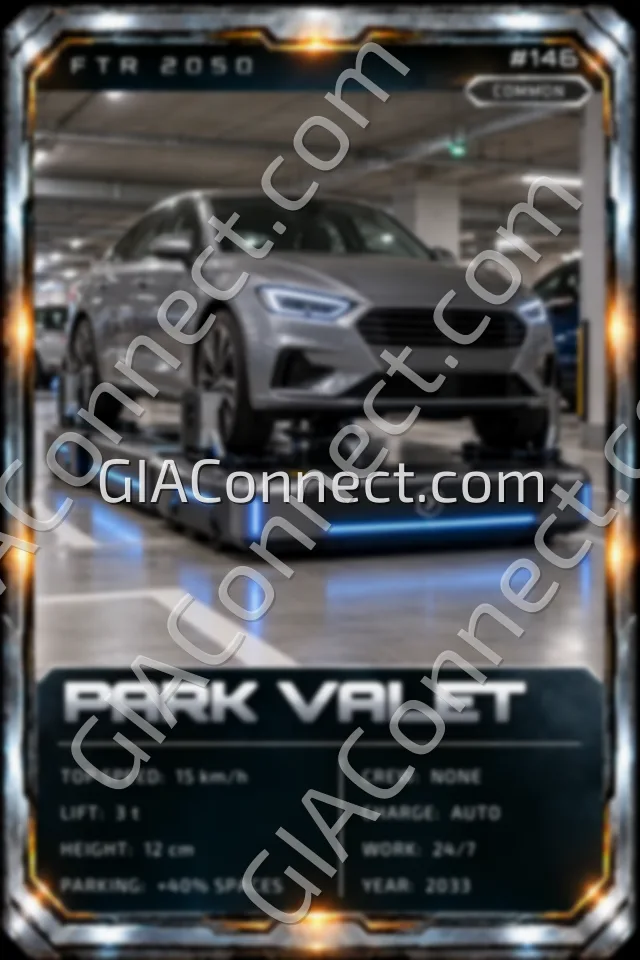 PARK VALET – vehicul futurist FTR 2050, cartonaș digital de colecție