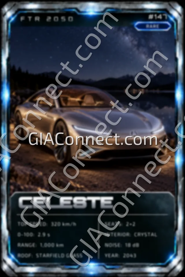 CELESTE – vehicul futurist FTR 2050, cartonaș digital de colecție
