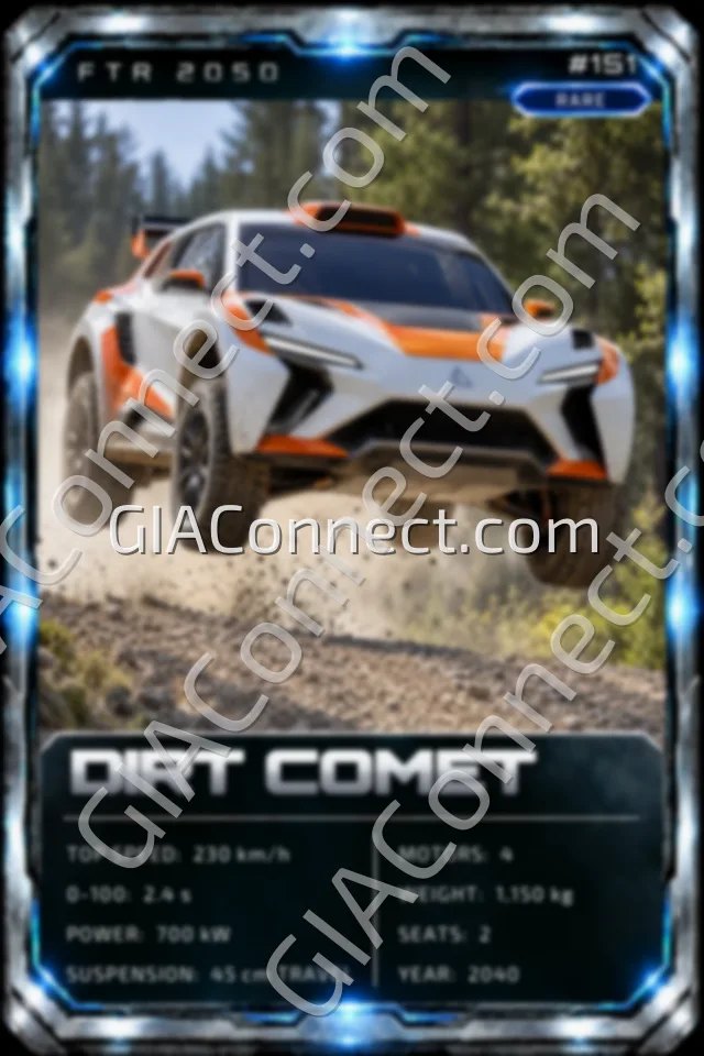 DIRT COMET – vehicul futurist FTR 2050, cartonaș digital de colecție