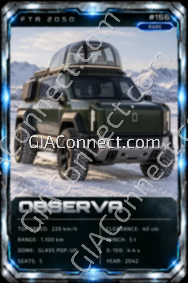 OBSERVA – vehicul futurist FTR 2050, cartonaș digital de colecție