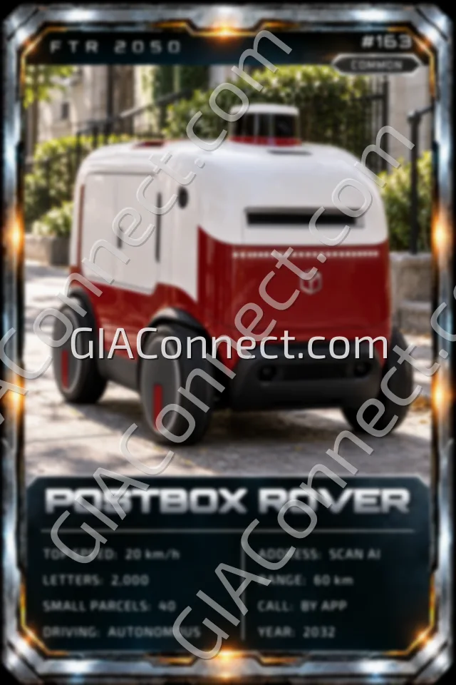 POSTBOX ROVER – vehicul futurist FTR 2050, cartonaș digital de colecție
