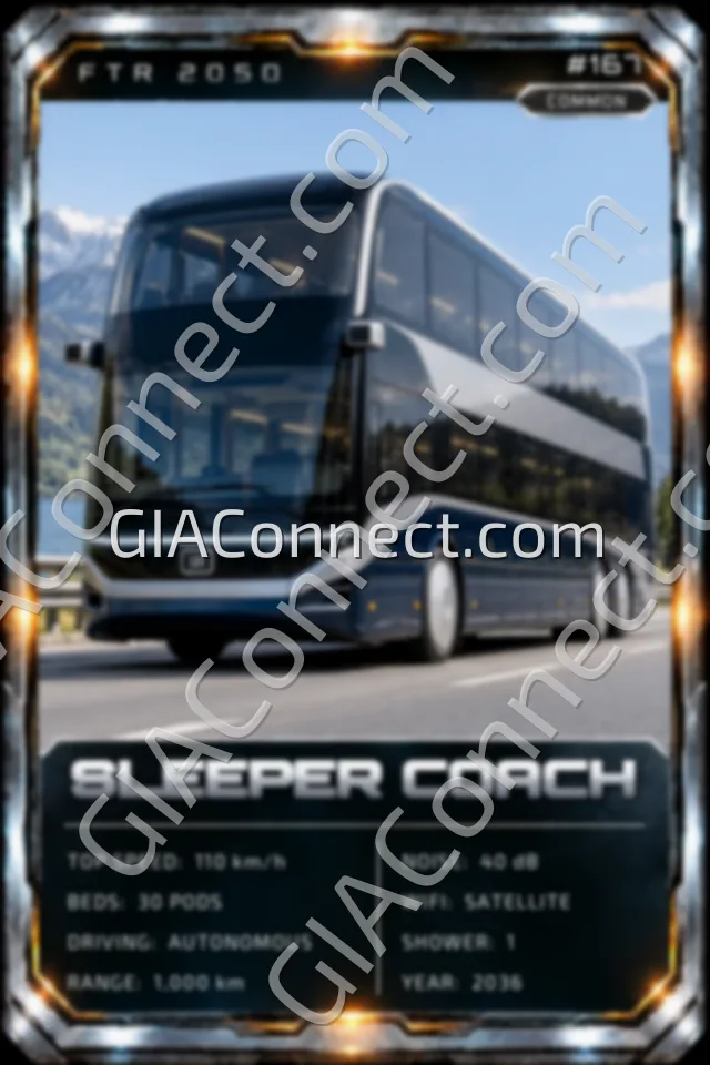 SLEEPER COACH – vehicul futurist FTR 2050, cartonaș digital de colecție