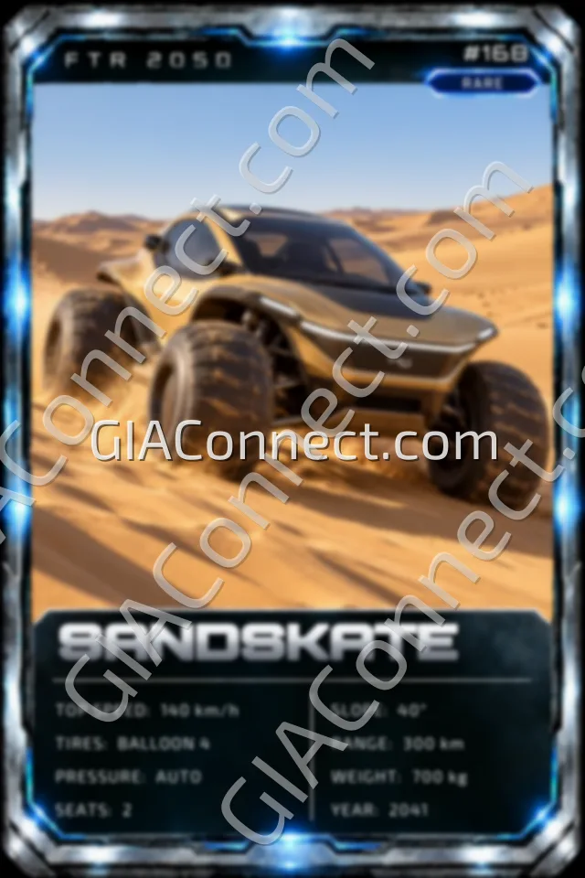 SANDSKATE – vehicul futurist FTR 2050, cartonaș digital de colecție