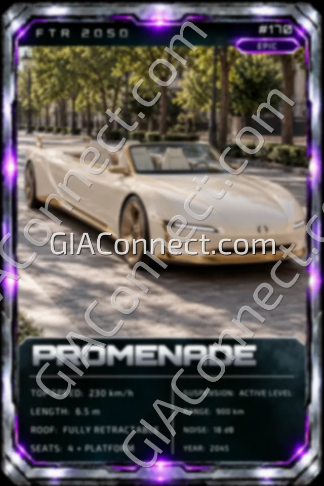 PROMENADE – vehicul futurist FTR 2050, cartonaș digital de colecție