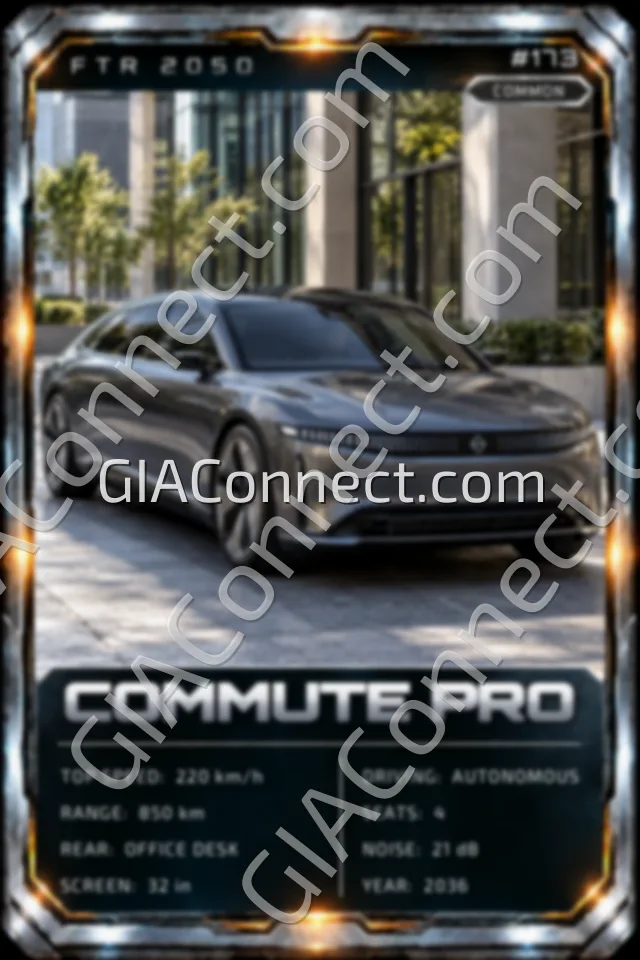 COMMUTE PRO – vehicul futurist FTR 2050, cartonaș digital de colecție