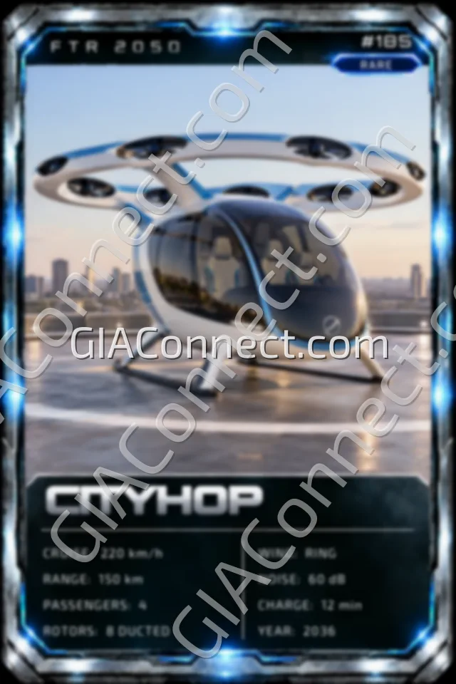 CITYHOP – vehicul futurist FTR 2050, cartonaș digital de colecție