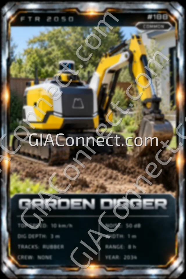 GARDEN DIGGER – vehicul futurist FTR 2050, cartonaș digital de colecție