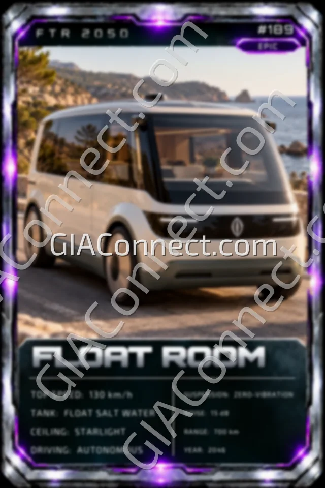 FLOAT ROOM – vehicul futurist FTR 2050, cartonaș digital de colecție