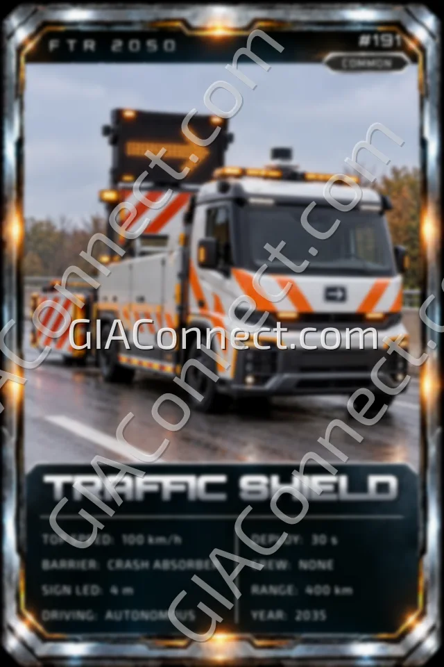 TRAFFIC SHIELD – vehicul futurist FTR 2050, cartonaș digital de colecție