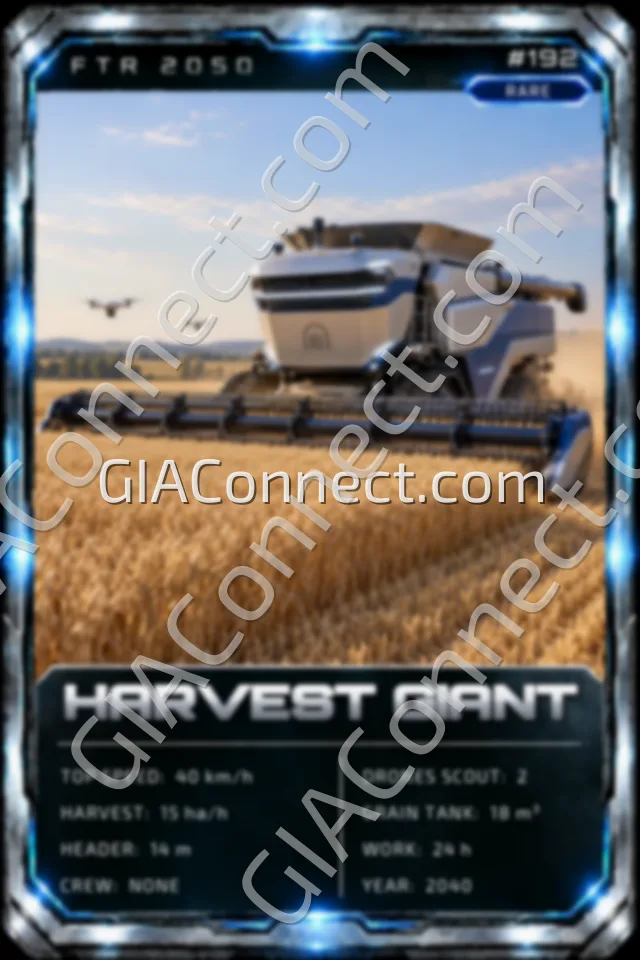 HARVEST GIANT – vehicul futurist FTR 2050, cartonaș digital de colecție